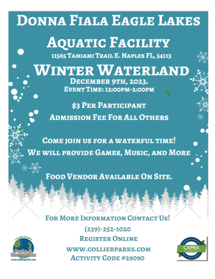 Winter Water Land at Donna Fiala Eagle Lakes Community Park Aquatic Complex Winter Water Land at Donna Fiala Eagle Lakes Community Park Aquatic Complex